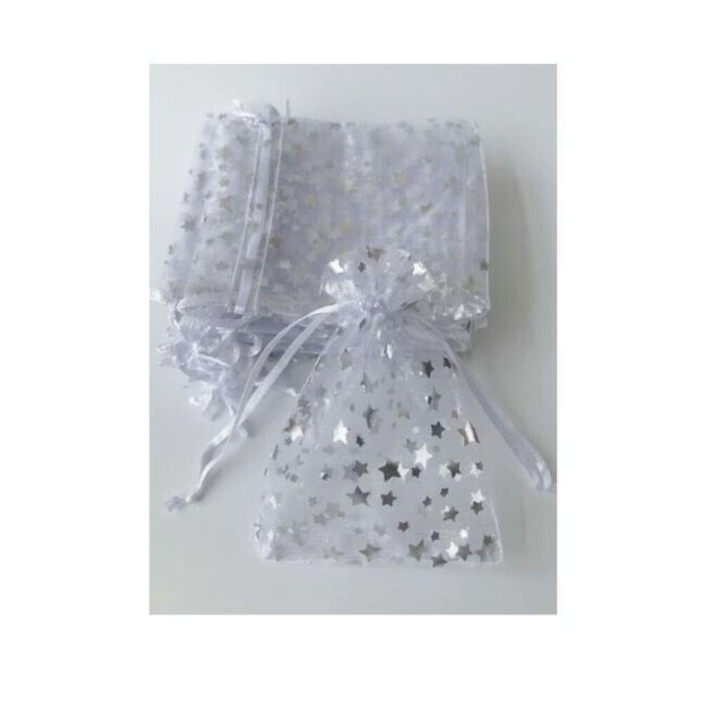 100PCS Organza Gift Bag Modern‎ Star Pattern Drawstring Design Party Packing Bag